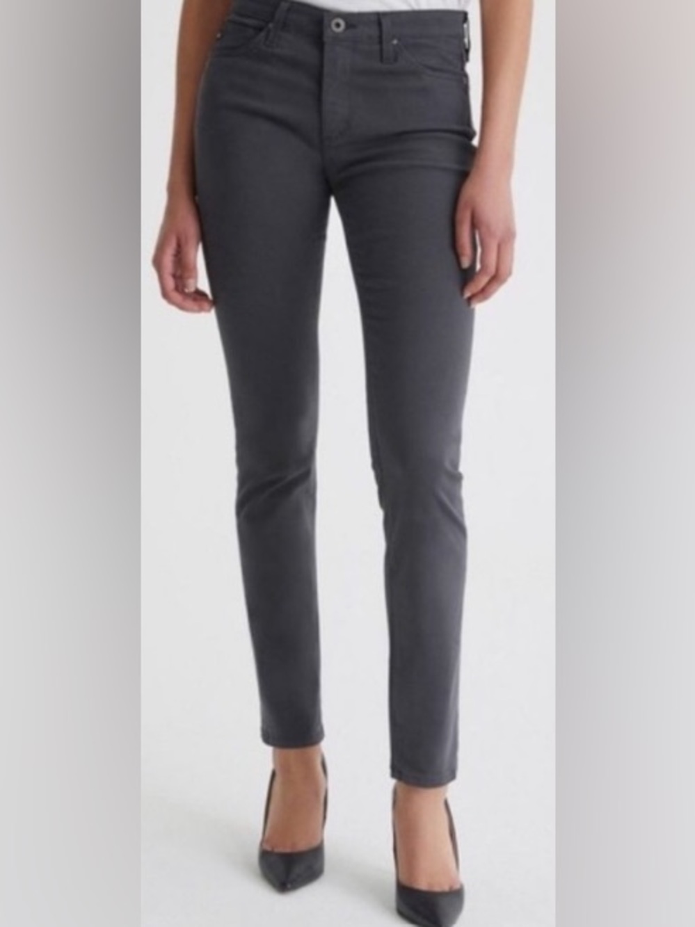 Adriano Goldschmied The Prima Mid-Rise Cigarette-Gray-Size 30 R